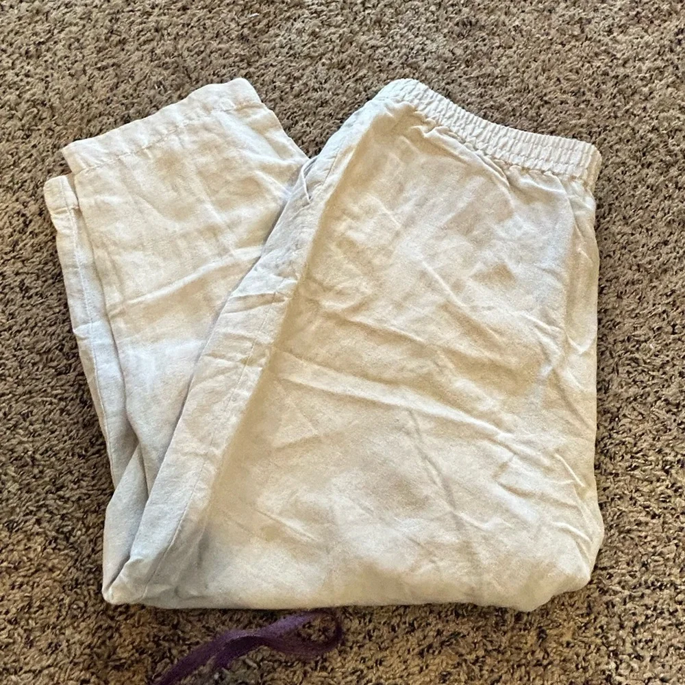 Madewell | Linen Blend Track Trousers in Natural L 30%off w♥️ #74 - Picture 5 of 8